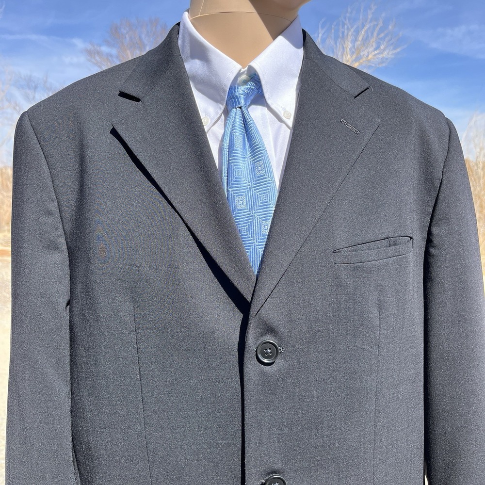 Willie Rodriguez Men (42 Long) Wool /Lycra Black Formal blazer elegant office‎